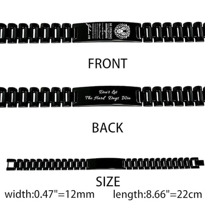 Bible Verse Bracelets Inspirational Christian Wristbands Graduation Gifts to Son Men Dad Father Husband Boyfriend Encouragement Jewelry Adjustable Stainless Steel Bracelet - style: JOSHUA 1:9(DON'T LET THE HARD DAYS WIN)