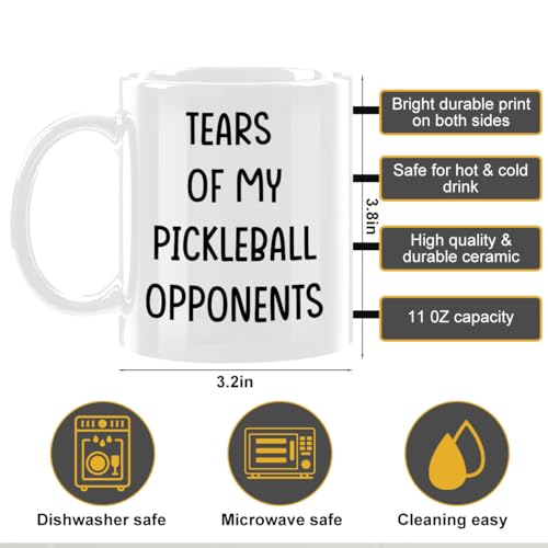 Tears of My Pickleball Opponents White Ceramic Mug,Funny Pickleball Gifts - color: Pickleball