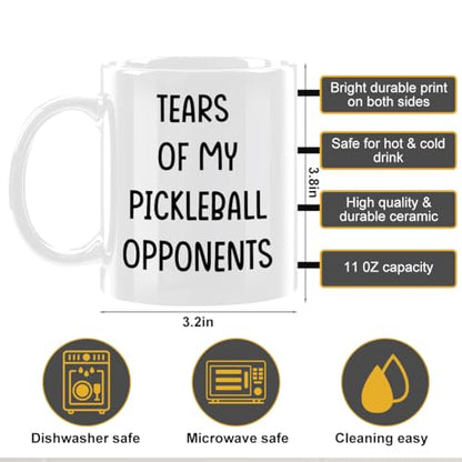 Tears of My Pickleball Opponents White Ceramic Mug,Funny Pickleball Gifts - color: Pickleball