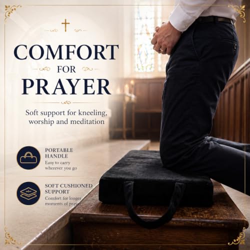 Colingmill Personal Prayer Kneeler Pad 18 3/4 Inch Christian Kneeler Pillow - color: Black