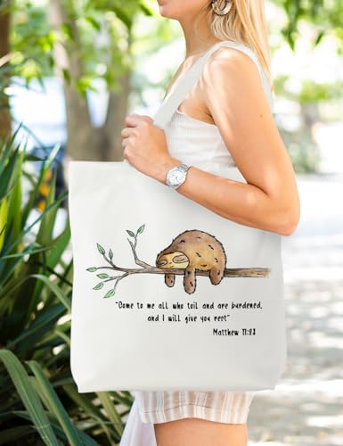 Bible Bags for Women, Christian Tote Bag, Gifts for Christian Women - color: Matthew 11:28