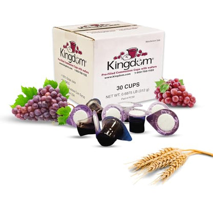 Kingdom Prefilled Communion Cups with Wafers - 30 Count (Pack of 2) - size: 30 Count (Red Juice) (Pack of 2)