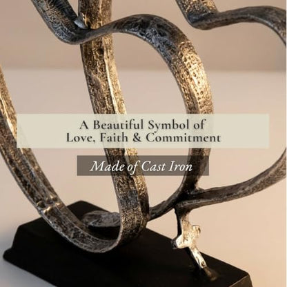 Wedding Anniversary Couples Gift - Silver Iron Hearts & Cross, Any Occasion - color: Silver