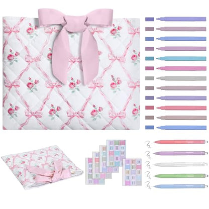 Sadnyy Quilted Bow Bible Cover for Women,Pink - color: Pink