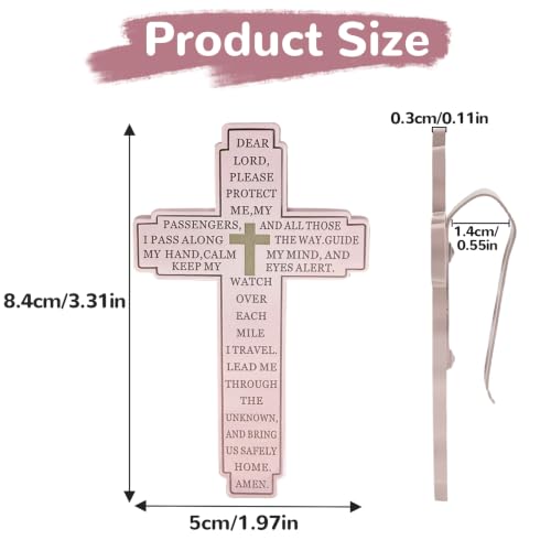 Christian Visor Clip Cross for Car, Drive Safe Religious Accessories, Pink - color: Light Pink