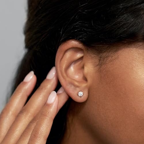 Titanium Earrings Push-in Threadless Flat Back Stud Earrings for Women Men, Cartilage Earring Hypoallergenic Cubic Zirconia Earrings Studs for Helix Tragus Piercing Jewelry - color: Gold-6mm