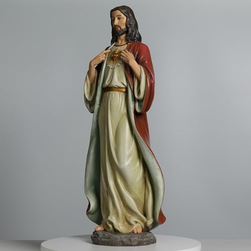 BC Catholic Sacred Heart of Jesus Statue, 24.5" H Large Jesus Christ Statue - size: 24.5 inches H