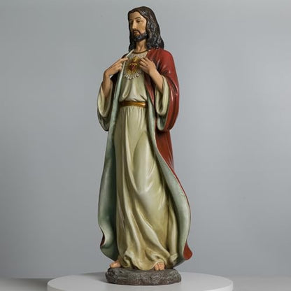 BC Catholic Sacred Heart of Jesus Statue, 24.5" H Large Jesus Christ Statue - size: 24.5 inches H