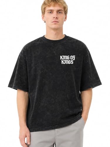 Christian Oversized Graphic T Shirt Vintage Wash Faith Cotton Tee - size: XX-Large