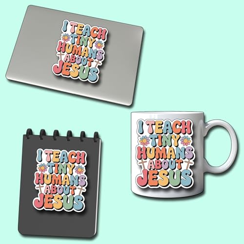 (3Pcs) I Teach Tiny Humans About Jesus Sticker Christian Inspirational Decals Decorate Books Laptop Phone Water Bottles Kindles Tumbler Waterproof Vinyl Stickers 2,7 x 3 Inch - color: I Teach Tiny Humans About Jesus