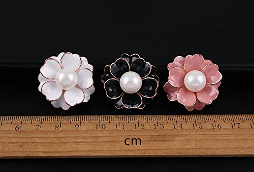 Women's Flower Pearl Enamel Brooch Pins for Ladies Jewelry - color: Pink