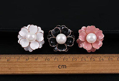 Women's Flower Pearl Enamel Brooch Pins for Ladies Jewelry - color: Pink