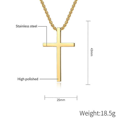 Exquisite Stainless Steel Cross Necklaces,A Perfect Blend of Gothic Style and Christian Faith, Suitable for Men and Women, Fashionable Accessories, Hypoallergenic Material - color: Gold02