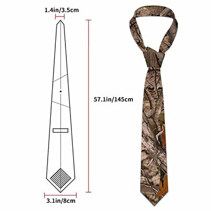 Black Dots Men's Neckties Retro Classic Circle Geometry Men's Tie for Mens Teens Business Work Casual Wedding Party - color: Camo Trees
