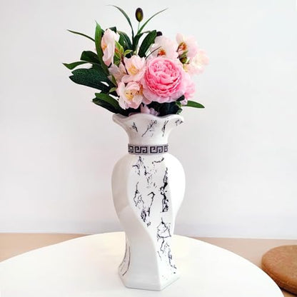 White Ceramic Flower Vase, 12-Inch Modern Decorative Vase - style: 30cm white