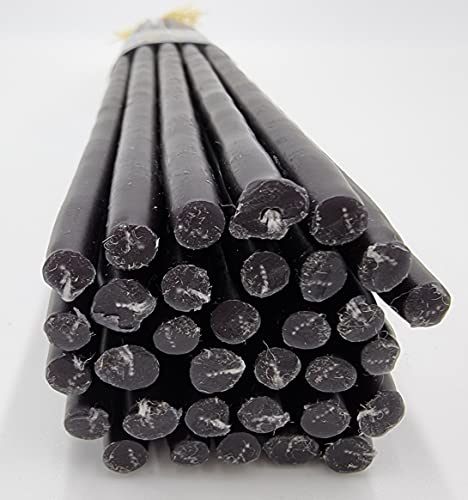TALISMAN4U 33 Beeswax Taper Candles 11 inch Jerusalem Church Candles - color: Black