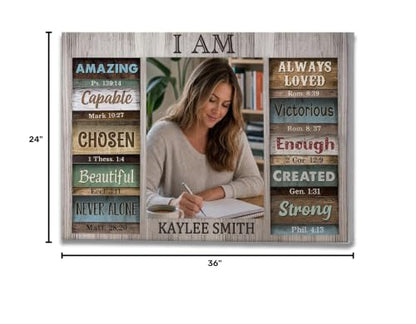 Ipplee Custom Canvas Scripture Wall Art for Women with Name and Photo - color: Design07