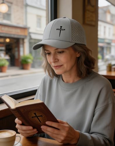 Jesus 3 Nail Cross Hat Christian Religious Gifts for Christma with Embroidered - Adjustable Snapback Baseball Cap - color: 3 Nail Cross Mesh Nylon Grey