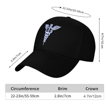 Embroidered Baseball Cap for Women Men Adjustable Baseball Hat Black Baseball Cap Trucker Hat - color: Medical