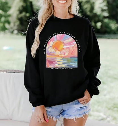 Christian Sweatshirts for Women Jesus Religious Faith Tops - color: Black, size: Medium