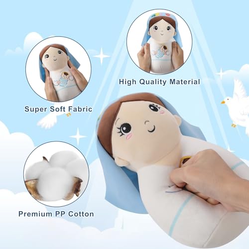 Mary Plush Nativity Scene Set - Gift for Women's Day Baby Plush Soft Jesus Stuffed Animal, Perfect Holiday Decor Christian Gift for Girl, 10 Inch - style: Mary