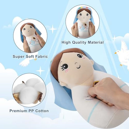 Mary Plush Nativity Scene Set - Gift for Women's Day Baby Plush Soft Jesus Stuffed Animal, Perfect Holiday Decor Christian Gift for Girl, 10 Inch - style: Mary