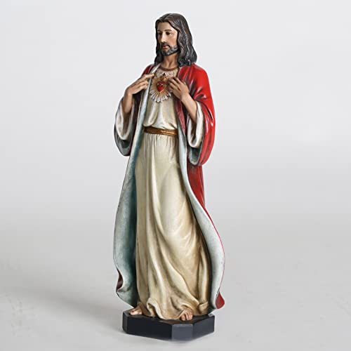 BC Catholic Sacred Heart of Jesus Statue 10" H Jesus Christ Art Sculpture - size: 10 inches H