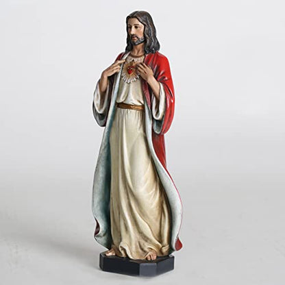 BC Catholic Sacred Heart of Jesus Statue 10" H Jesus Christ Art Sculpture - size: 10 inches H