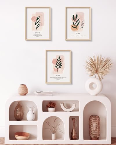 HesenDot Faith Hope Love Framed Wall Art,12x16IN High Wood Frame Design - color: High Frame Faith Hope Love