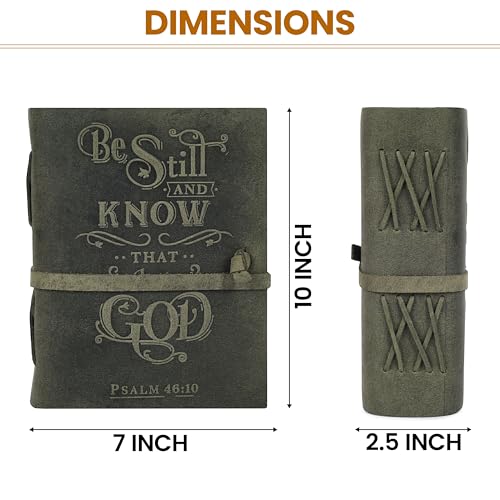 LEATHER VILLAGE Christian Gift Journal Be Still Verse, Teal 10x7. - color: Aqua, size: 10 inches X 7 inches