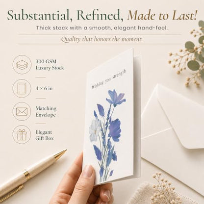 24 Box of Sympathy Cards with Envelopes - 4×6", 300 GSM - color: Floral
