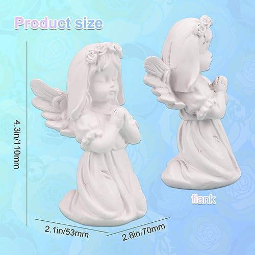 1Pcs Sweet Resin Praying Angel Statue 4.3 Inches Girl Angel Figurine Beautiful Kneeling Angel Sculpture for Home Office and Garden Décor