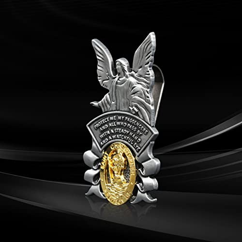 Guardian Angel St Christopher Medal Saint Christopher Car Visor Clip