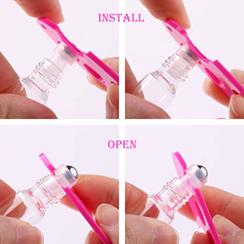 MaxMau Roller Bottles for Essential Oils, 24pcs 5ml Roll on Bottle Clear Glass Sample Test Refillable with Opener Funnel Dropper Golden Cap For Home Travel - color: 24 PACK Clear Roller Bottles