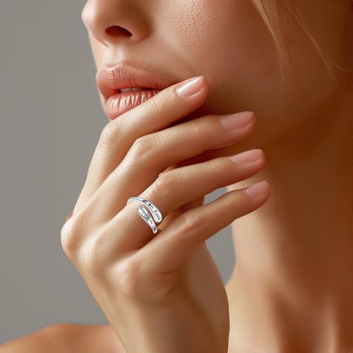 925 Sterling Silver Inspirational Adjustable Rings - Personality Encouragement Jewelry Gift For Women - style: Faith Hope Love