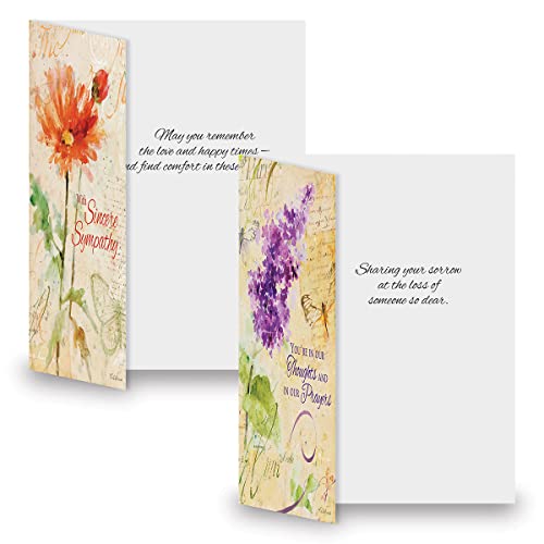 Current Peace Sympathy Cards with Envelopes- Set of 8 Assortment (4 Designs), Large 5" x 7", Condolences Cards, Sentiments Inside, White Envelopes - color: Peace