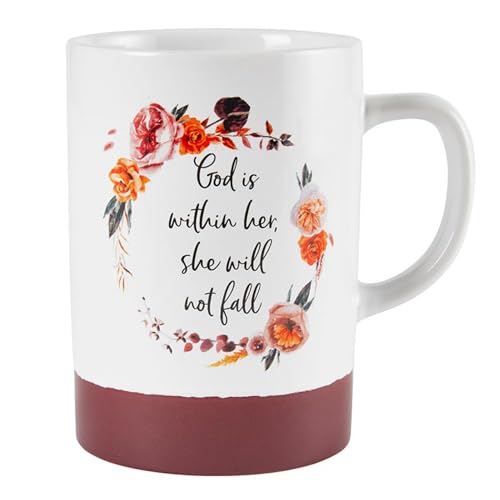 Faithworks Christian Gifts - Large Inspirational Ceramic Stoneware Mug Coffee Cup, 17-Ounces, God Within Her - color: God Within Her