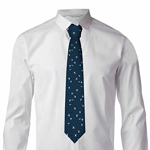 Black Dots Men's Neckties Retro Classic Circle Geometry Men's Tie for Mens Teens Business Work Casual Wedding Party - color: Aircraft