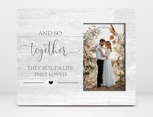 Orchroma Wedding Gifts for Couples,Couple Picture Frame,Love Picture Frames, Engagement Photo Frame,And So Together They Built a Life They Loved Marriage License 4x6 Photo Frames - color: Together