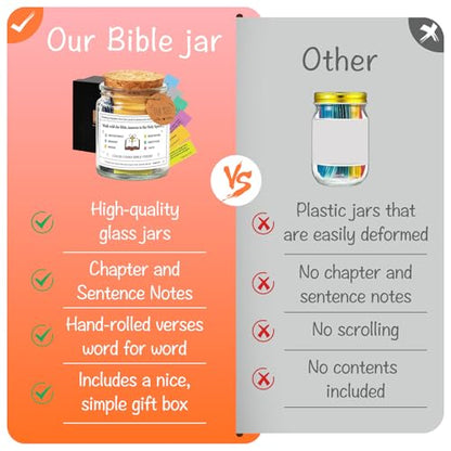 Bible Verses in a Jar, Bible Verse Jar Emotions and Feelings, Bible Prayer Cards Hope, Christmas Bible Study Church Christian Xmas Gift for Women, Men, Mom, Dad, Friends - style: B