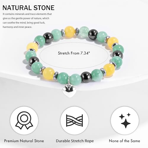VIBILIA Cross Beaded Bracelets for Women, Birthday Gifts - color: H 3. Heart - Three Color Jasper