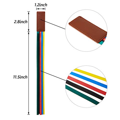Outus Bible Ribbon Bookmarks Leather Tag,Simple,Black - color: Yellow,blue,red,green, style: Classic