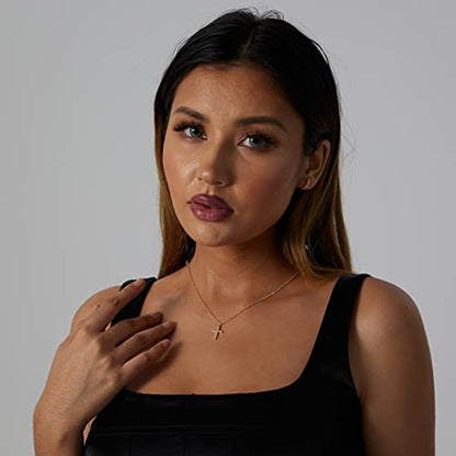 VIROMY Gold Cross Necklace for Women 14K Gold Plated Cute Sidways Cross Pendant Choker Necklaces Simple Trendy Everyday Jewelry for Women - style: Cross Pendant-43CM-Gold