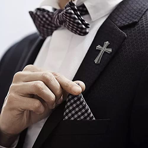 Cross Lapel Pin for Men and Women |Clothing Accessories for Suit Sweater Overcoat l Gift for Family Member (Cross)