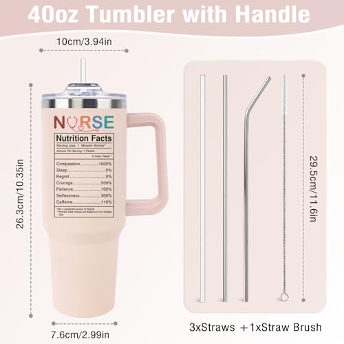 LHSCVUFASC Nurse Gifts for Women, Nurses 40oz Tumbler Gift for Female Practitioner Nurse, Funny Nurses Week Gifts Coffee Cup, Appreciation Nursing Gift for Retirement Birthday Christmas School - color: Nurse