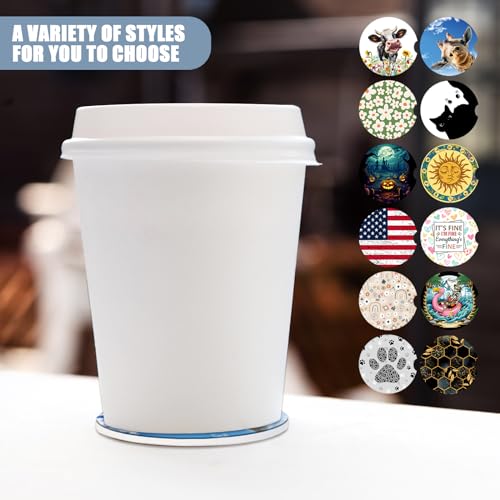 Cup Holders Car Coasters - Cute Giraffe Absorbent Ceramic Coaster, Drink Cup Holder Coasters, Auto Accessories for Women & Men, Pack of 2 - color: Giraffe