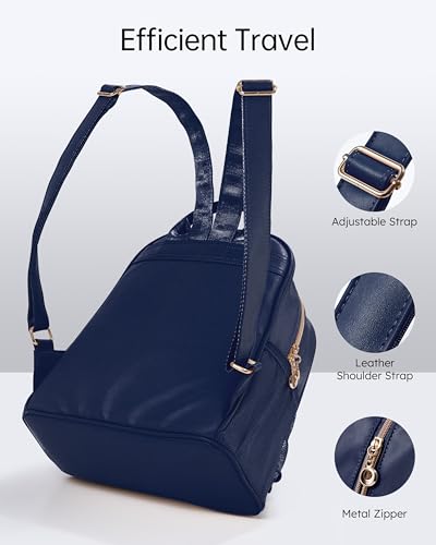 Premium Bible Backpack Set for Women - Stylish Checkered PU Leather Bible Bag with 72 Bible Tabs, 4 Highlighters & 2 Pens - Ideal for Church, Study & Travel - color: Blue