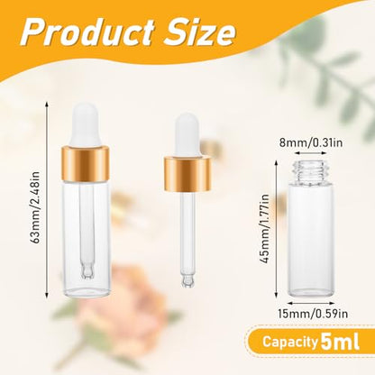 20 Pack 5ml Mini Dropper Bottle for Cuticle Oil - size: 5ml