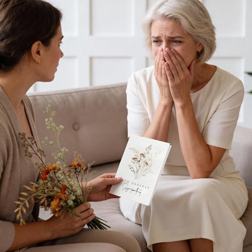 24 Pcs Bulk Sympathy Cards with Envelopes, Condolence Cards with 6 Designs