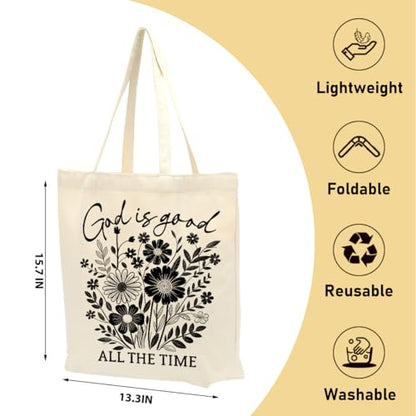 Christian Gifts for Women, Canvas Tote Bag, Faith Gifts for Women Girl Sister Inspirational Religious Gift Birthday - color: Floral Christian 756